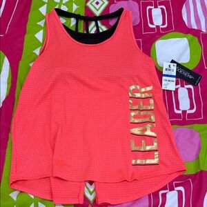 Ideology Women's Pink Tank Top with Gold Print